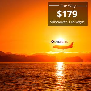 Cheap air tickets |Vancouver- Las vegas | CAD $179 Onwards