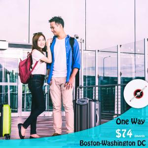 One way cheap air Tickets | Boston-Washington DC | CAD $74 onwards