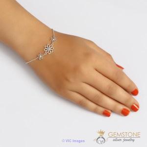 Moonstone Bracelet - Rainbow Flowers - GSJ