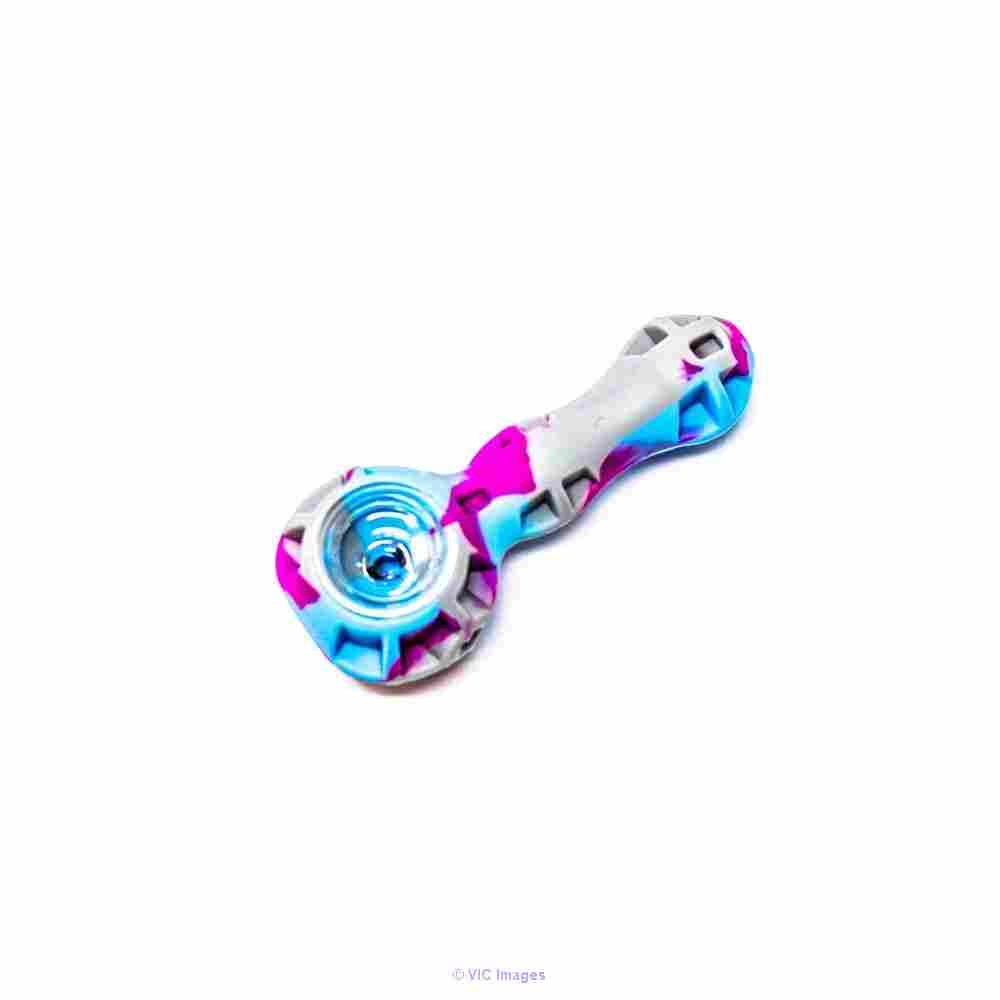 Pink and Blue Camo Silicone Pipe - BudExpressNOW.ca
