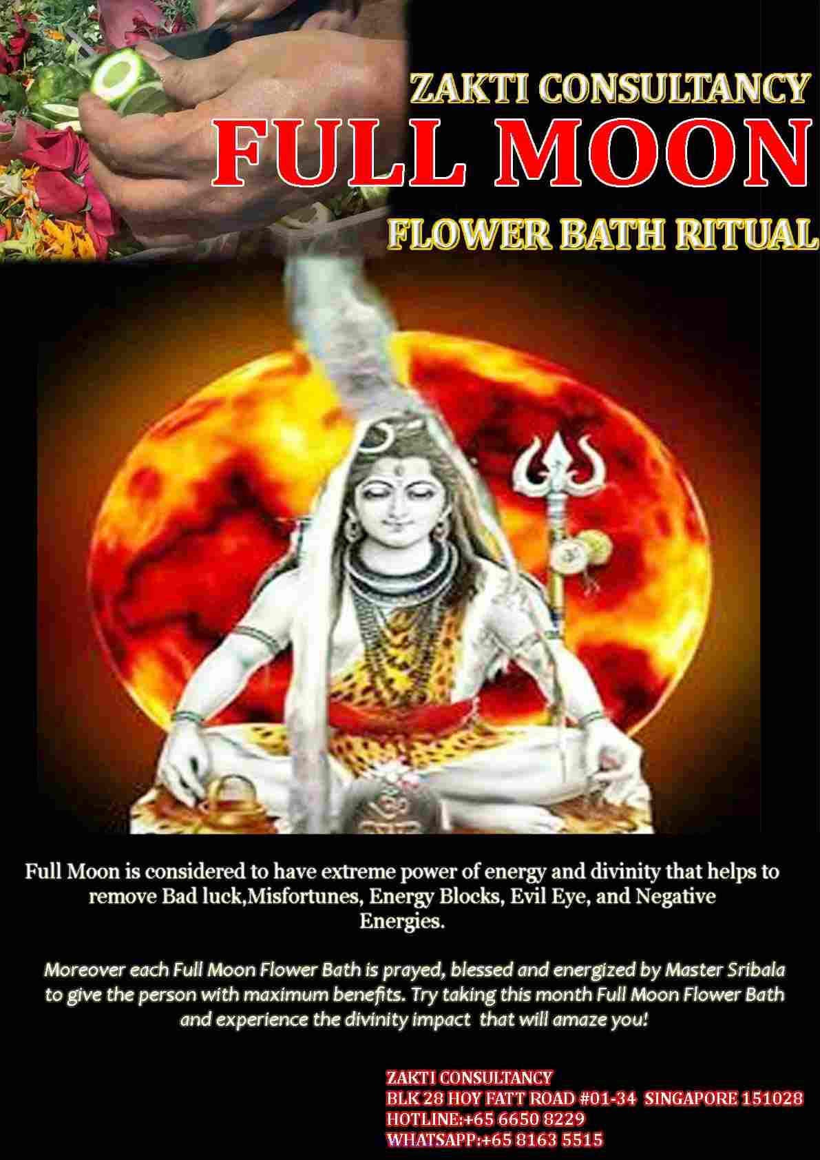 Zakti Consultancy Full Moon Flower Bath December Season 2018
