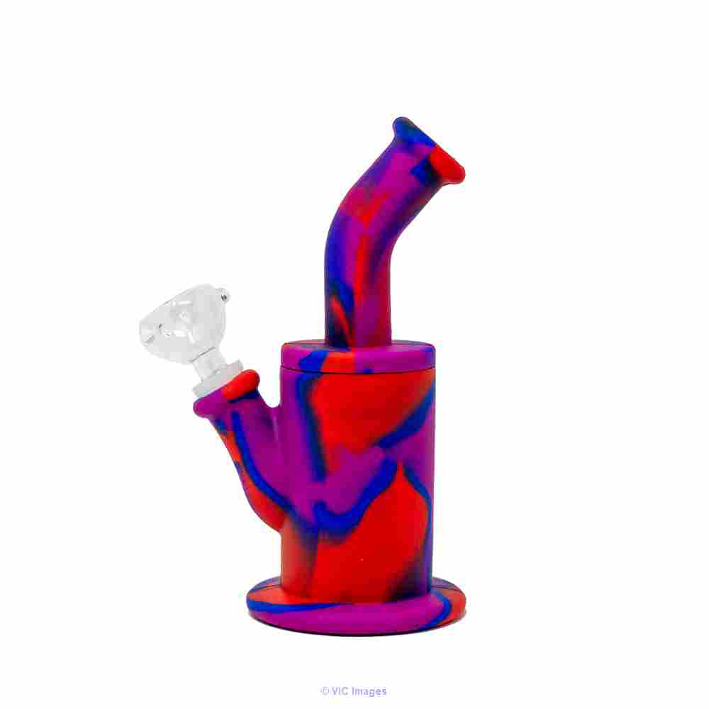 Blue/Red/Purple Camo Long Neck Silicone Bong | BudExpressNOW.ca