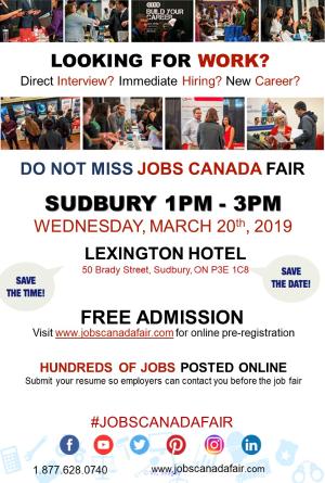 Sudbury Job Fair - March 20th, 2019