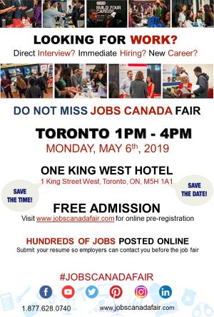 TORONTO JOB FAIR - MAY 6TH, 2019