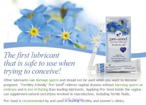 Pre-Seed Sperm Friendly Lubricant