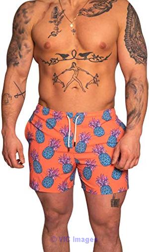 Pineapple Print Shorts | Swim Trunks