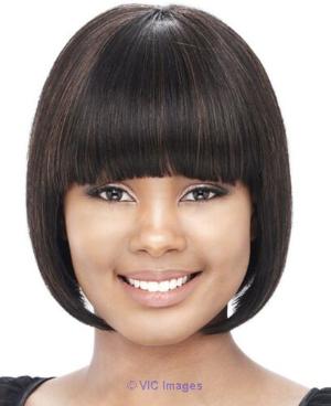Straight bob style w/bangs wig