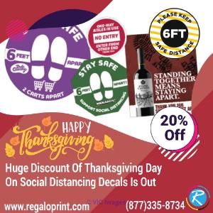 20% Discount Of Thanksgiving Is Out On Social Distancing Decals