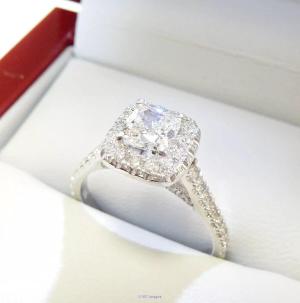 3.02ct Cushion Diamond Halo Engagement Ring Style #4239
