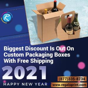 50% New Year Discount Is Out On Custom Packaging Boxes With Free Shipp