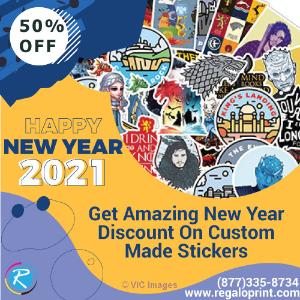 Get 50% Flat New Year Discount On Custom Made Stickers