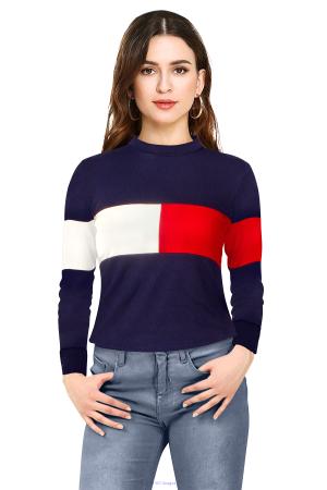 Try out our full sleeve, blue color red & white striped top in Canada