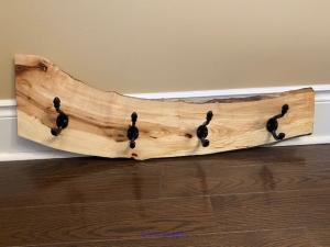 Live edge coat rack