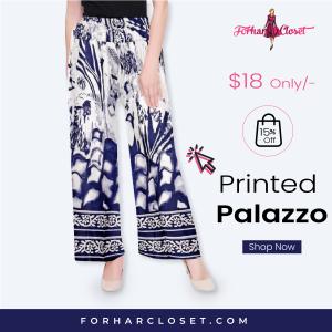 Buy printed palazzo in Canada from Forhar Closet