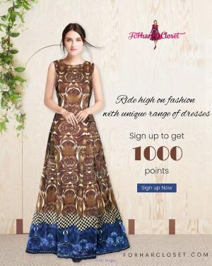 Available to shop Print long dress for women in Canada & USA
