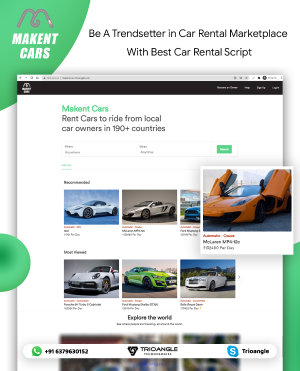 Makent Cars - Car Rental Script