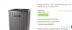 Amana ASX13 Air Conditioners 4 Ton at low price