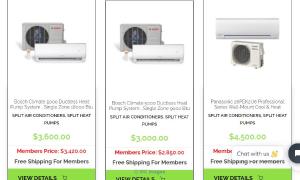Affordable Split Air Conditioners Bosch Climate 5000 Single Zone 18000