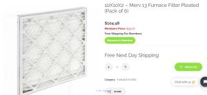 Online Furnace Filter 10X10X2 Merv 13 Pleated (Pack of 6)