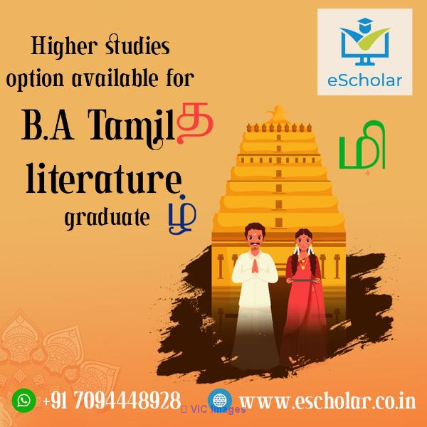 Higher studies option available for B.A Tamil literature graduate
