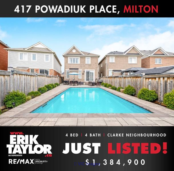 4 Bed Detached Home W Heated Salt Water Inground Pool in Milton