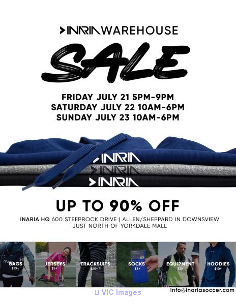 INARIA WAREHOUSE SALE / ATHLETIC AND LIFESTYLE APPAREL
