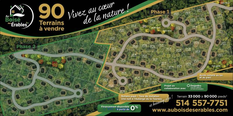 Au Boisé des Érables - 90 Prime Lots in St-Alphonse-Rodriguez / Au Boisé des Érables - 90 Lots de Choix à St-Alphonse-Rodriguez
